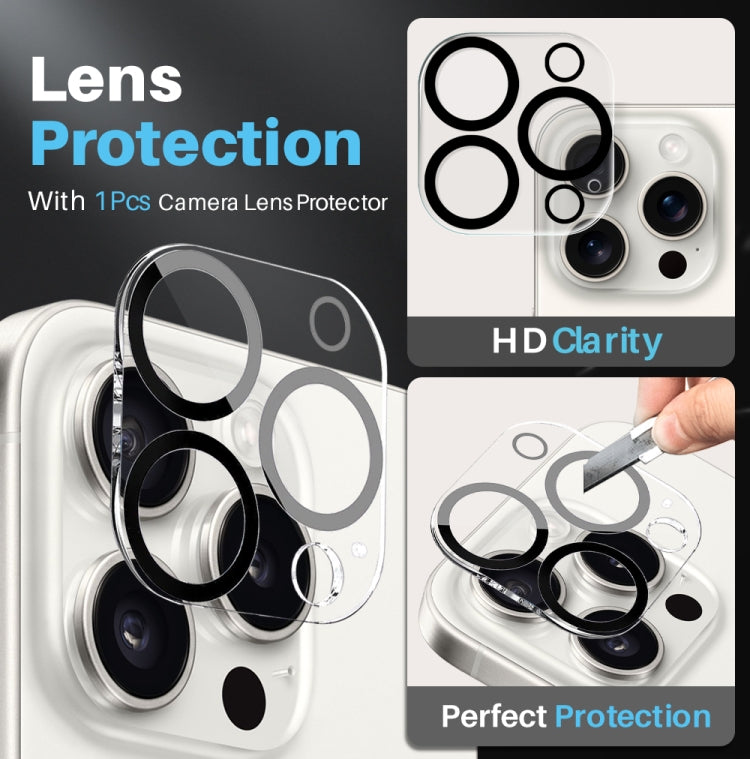 For iPhone 15 Pro NORTHJO 3 in 1 Magsafe Clear Phone Case with Screen Film + Rear Lens Film