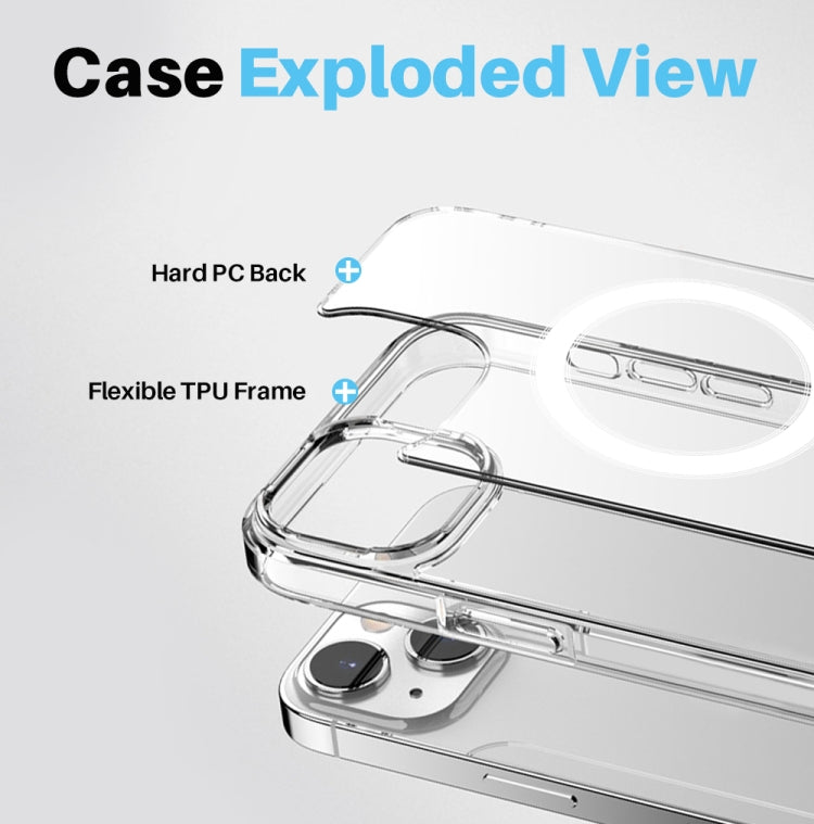 For iPhone 14 NORTHJO 3 in 1 Magsafe Clear Phone Case with Screen Film + Rear Lens Film