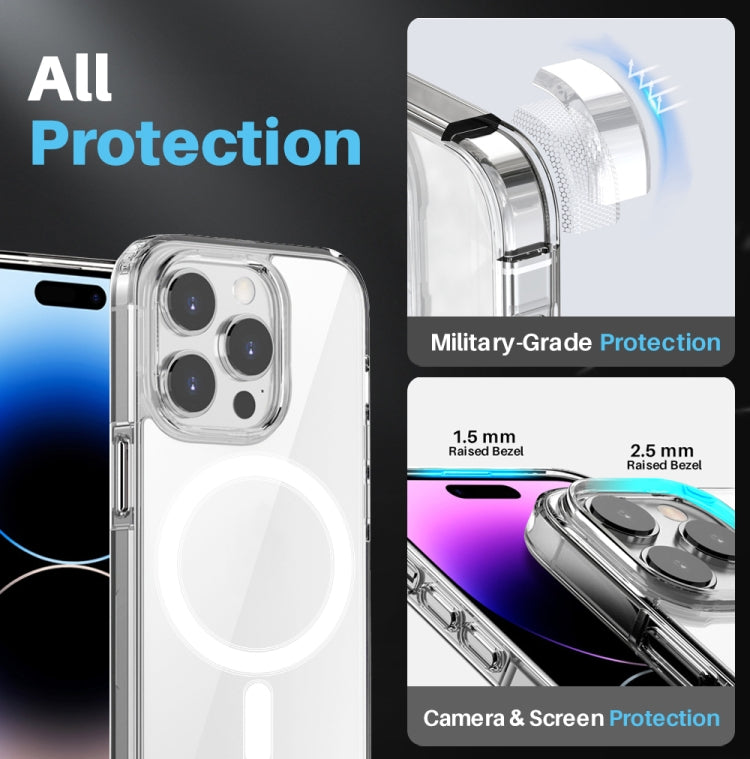 For iPhone 14 Pro NORTHJO 3 in 1 Magsafe Clear Phone Case with Screen Film + Rear Lens Film