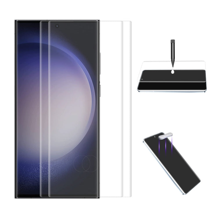 For Samsung Galaxy S23 Ultra 5G 2pcs ENKAY Hat-Prince UV Full Glue Tempered Glass Film