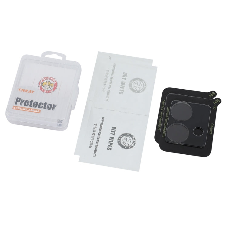 For Motorola Moto Edge 40 Neo 2pcs ENKAY Hat-Prince 9H Rear Camera Lens Tempered Glass Film(Transparent)