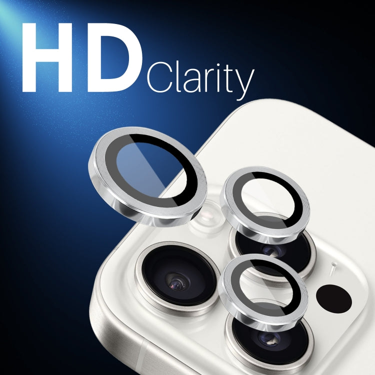 For iPhone 15 Pro / 15 Pro Max NORTHJO 2 Set 6pcs Camera Lens Protector Cover Metal Ring(Silver)