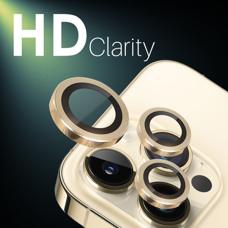 For iPhone 15 Pro / 15 Pro Max NORTHJO 2 Set 6pcs Camera Lens Protector Cover Metal Ring(Gold)