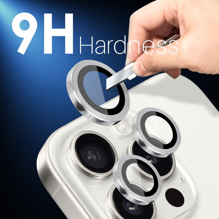 For iPhone 15 / 15 Plus / 14 / 14 Plus NORTHJO 3 Set 6pcs Camera Lens Protector Cover Metal Ring Film(Silver)