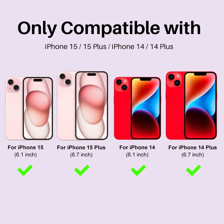 For iPhone 15 / 15 Plus / 14 / 14 Plus NORTHJO 3 Set 6pcs Camera Lens Protector Cover Metal Ring Film(Red)