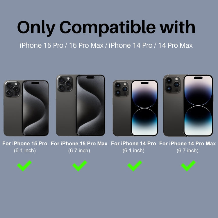 For iPhone 15 Pro / 15 Pro Max NORTHJO 2 Set 6pcs Camera Lens Protector Glitter Metal Ring Film(Black)