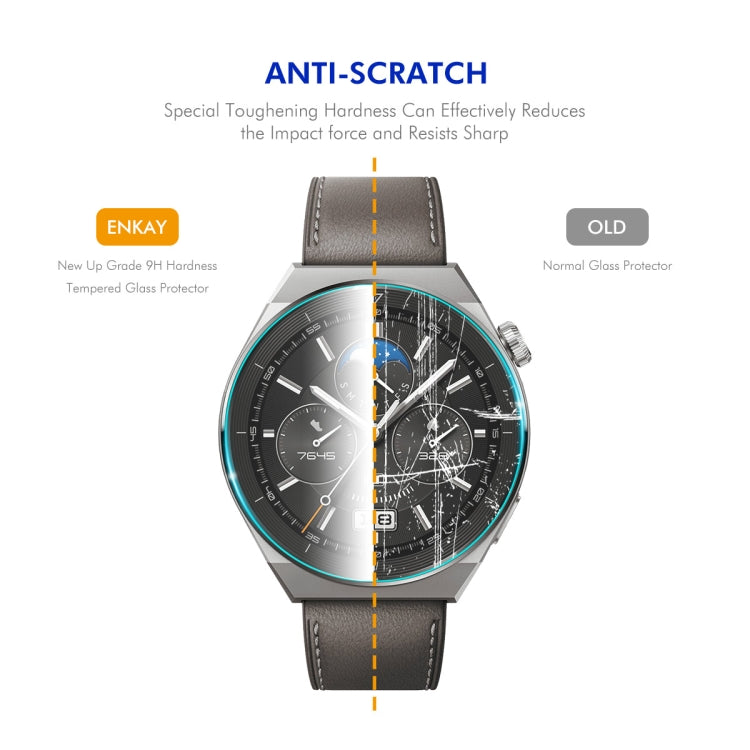 For Garmin Forerunner 158 2pcs ENKAY Hat-Prince 0.2mm 9H Tempered Glass Screen Protector Watch Film