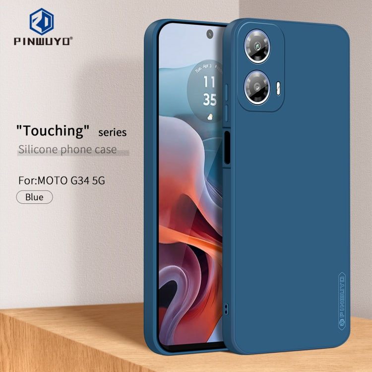 For Motorola Moto G34 5G PINWUYO Sense Series Liquid Silicone TPU Phone Case(Blue)