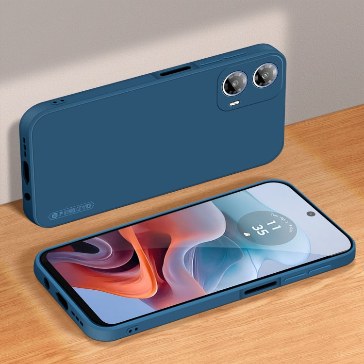 For Motorola Moto G34 5G PINWUYO Sense Series Liquid Silicone TPU Phone Case(Blue)