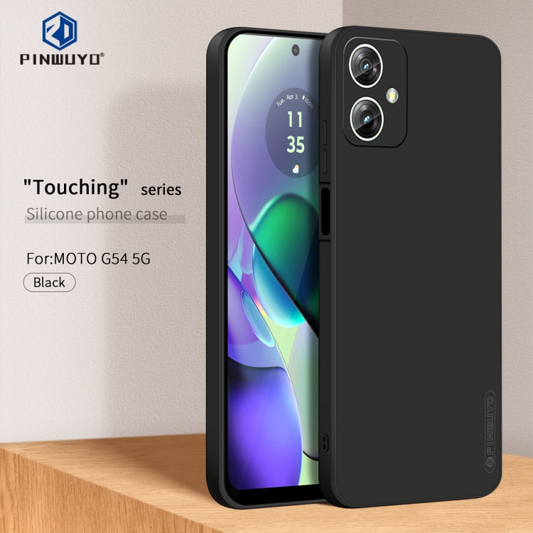 For Motorola Moto G54 5G PINWUYO Sense Series Liquid Silicone TPU Phone Case(Black)