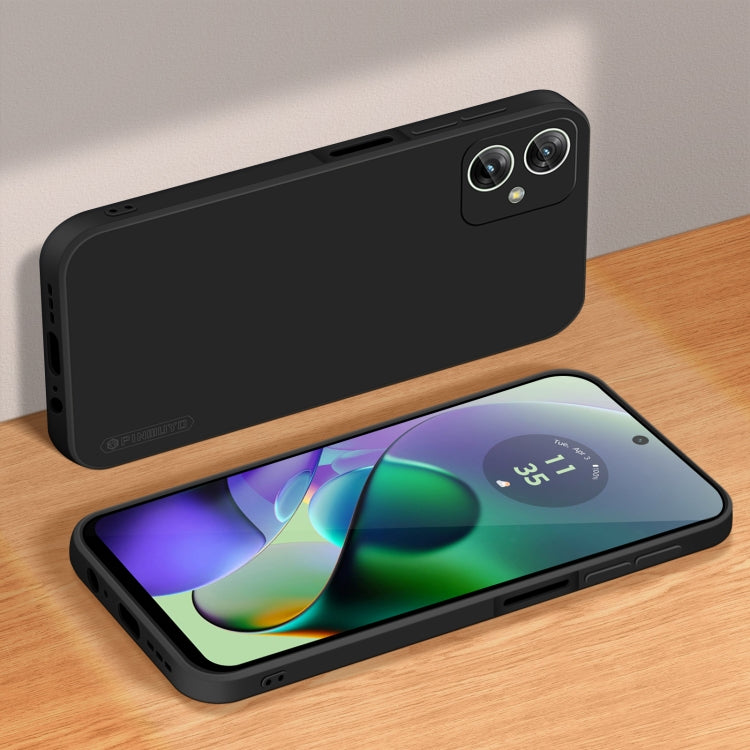 For Motorola Moto G54 5G PINWUYO Sense Series Liquid Silicone TPU Phone Case(Black)