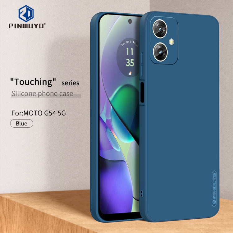 For Motorola Moto G54 5G PINWUYO Sense Series Liquid Silicone TPU Phone Case(Blue)