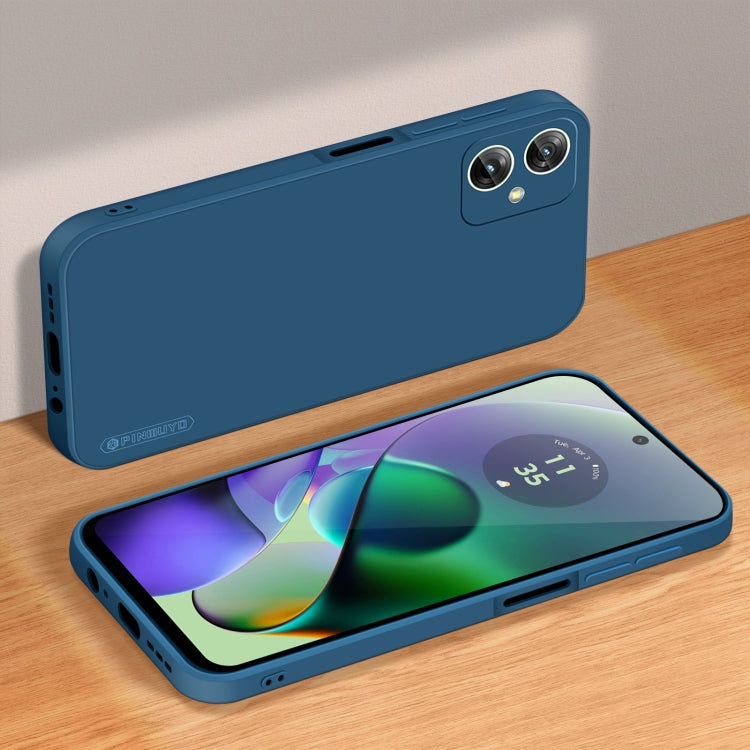 For Motorola Moto G54 5G PINWUYO Sense Series Liquid Silicone TPU Phone Case(Blue)