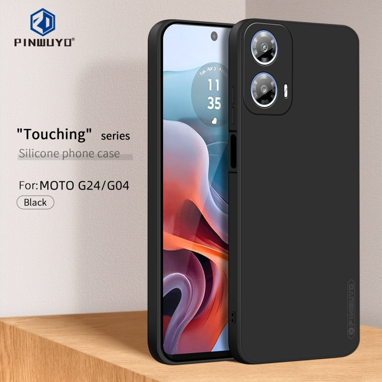 For Motorola Moto G24 / G04 PINWUYO Sense Series Liquid Silicone TPU Phone Case(Black)