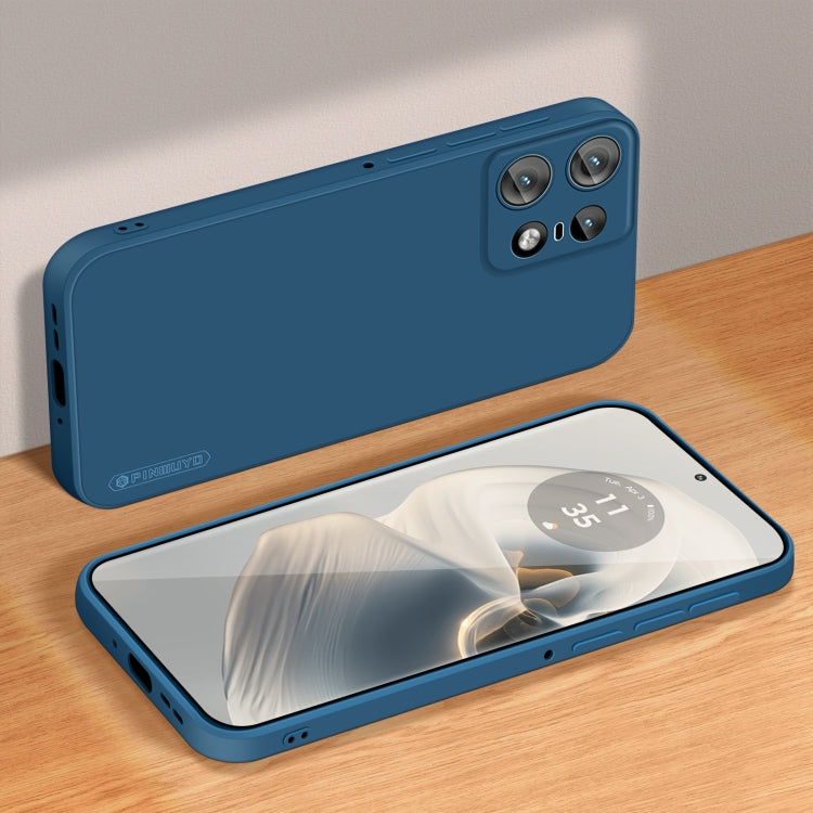 For Motorola Edge 50 Pro PINWUYO Sense Series Liquid Silicone TPU Phone Case(Blue)