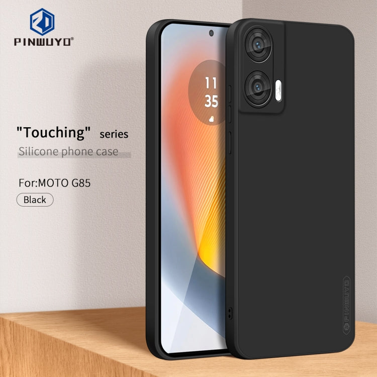 For Motorola Moto G85 PINWUYO Sense Series Liquid Silicone TPU Phone Case(Black)