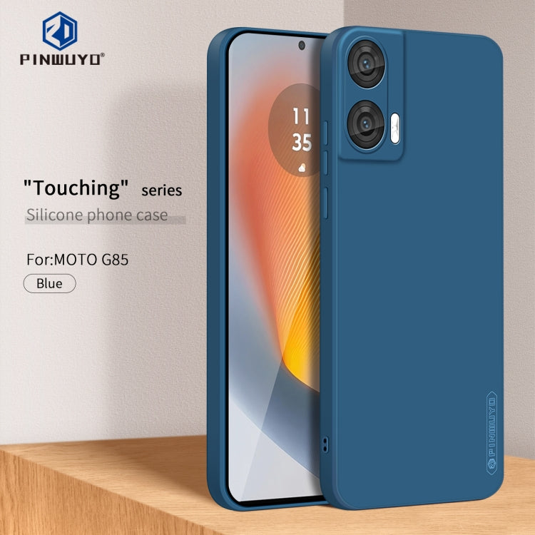 For Motorola Moto G85 PINWUYO Sense Series Liquid Silicone TPU Phone Case(Blue)