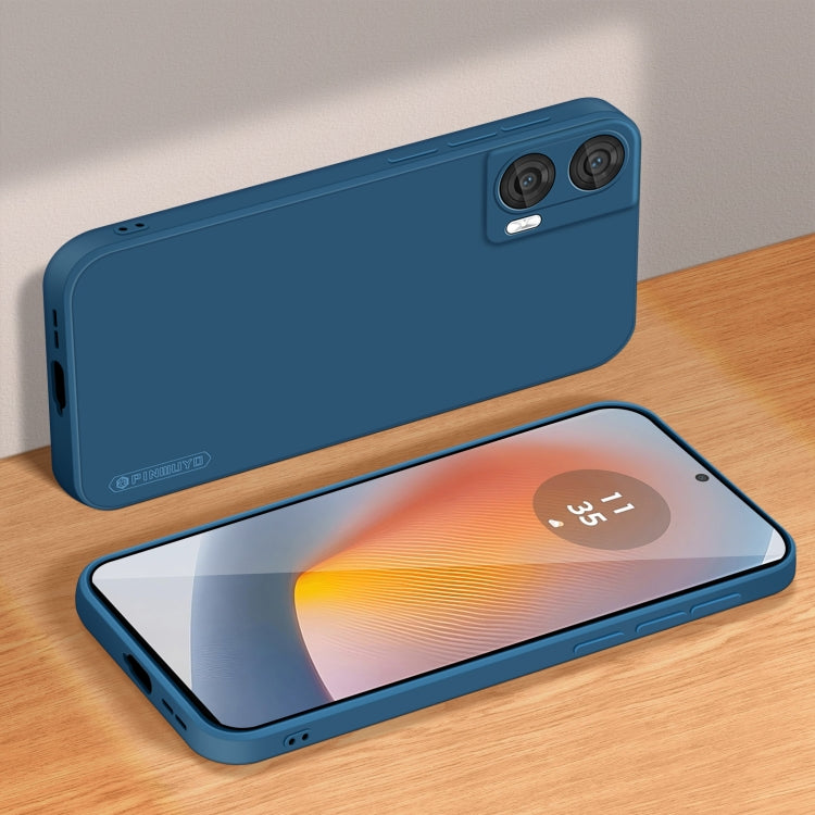 For Motorola Moto G85 PINWUYO Sense Series Liquid Silicone TPU Phone Case(Blue)