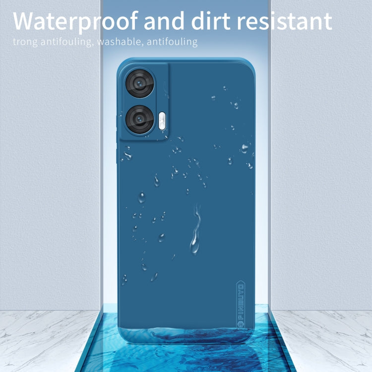 For Motorola Moto G85 PINWUYO Sense Series Liquid Silicone TPU Phone Case(Blue)