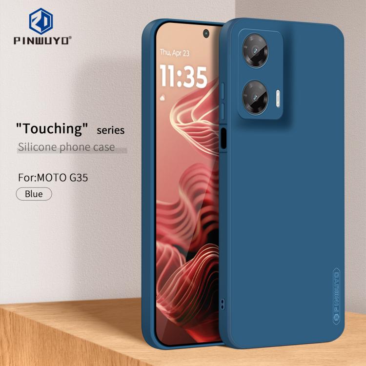 For Motorola Moto G35 PINWUYO Sense Series Liquid Silicone TPU Phone Case(Blue)