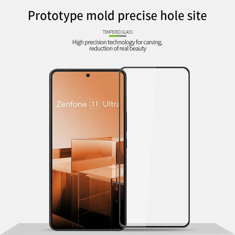 For ASUS Zenfone 11 Ultra PINWUYO 9H 3D Curved Full Screen Explosion-proof Tempered Glass Film(Black)