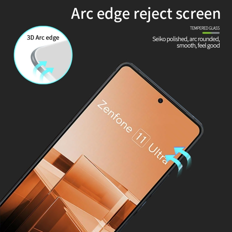 For ASUS Zenfone 11 Ultra PINWUYO 9H 3D Curved Full Screen Explosion-proof Tempered Glass Film(Black)