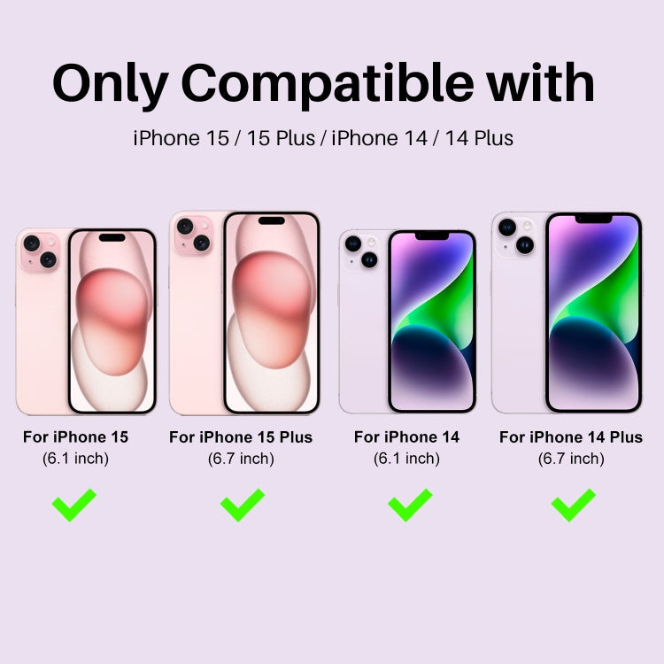 For iPhone 15 / 15 Plus / 14 / 14 Plus NORTHJO 3 Set 6Pcs Camera Lens Protector Diamond Metal Ring Film(Purple)