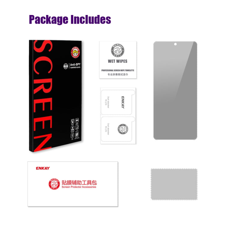 For Tecno Spark 20 ENKAY Hat-Prince 28 Degree Anti-peeping Privacy Tempered Glass Film