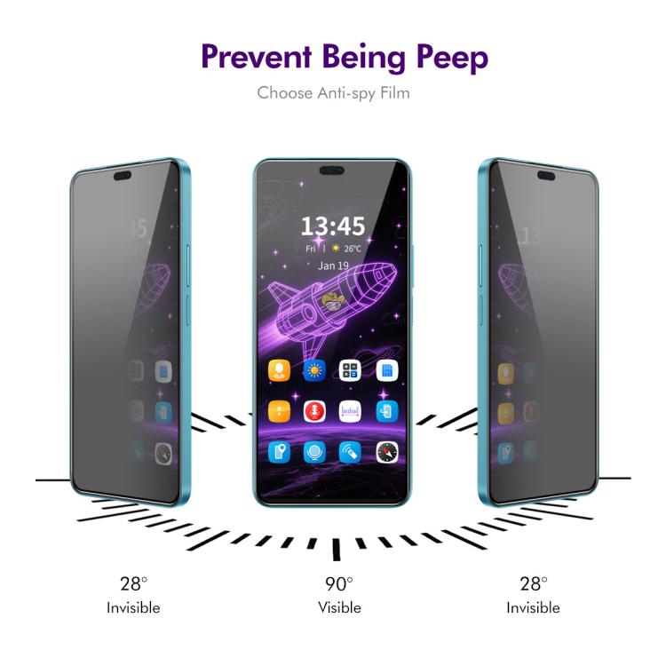 For Honor 400 Lite Global 5pcs ENKAY Hat-Prince 28 Degree Anti-peeping Privacy Silk Print Tempered Glass Film