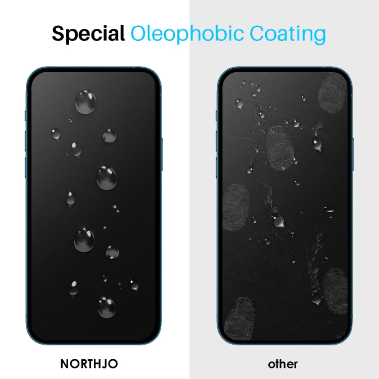 For iPhone 14 Plus NORTHJO 2pcs A++ Screen Protector Tempered Glass Film with Installation Frame