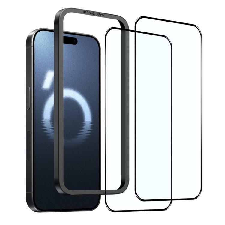 For iPhone 16 Pro Max NORTHJO 2pcs A++ Tempered Glass Film with Installation Frame