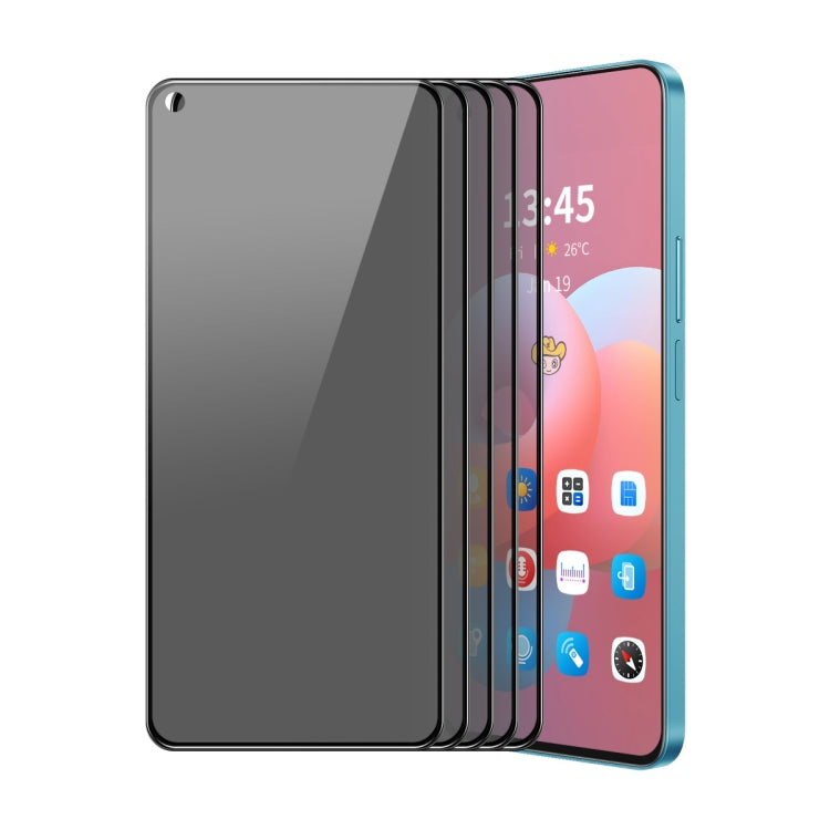 For OPPO Reno7 SE 5pcs ENKAY Hat-Prince 28 Degree Anti-peeping Privacy Silk Print Tempered Glass Film