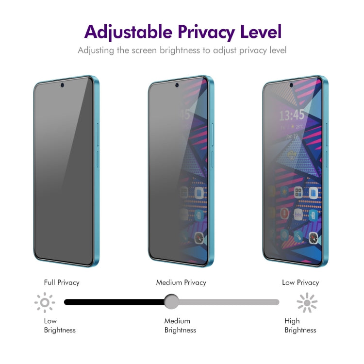 For vivo iQOO Z9 Global 2pcs ENKAY Hat-Prince 28 Degree Anti-peeping Privacy Silk Print Tempered Glass Film