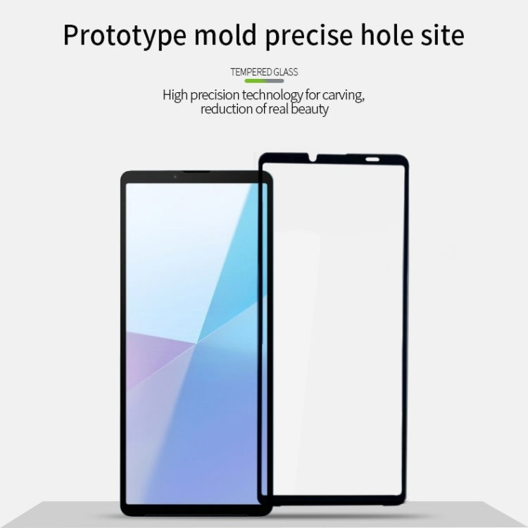 For Sony Xperia 10 VI PINWUYO 9H 3D Curved Full Screen Explosion-proof Tempered Glass Film(Black)