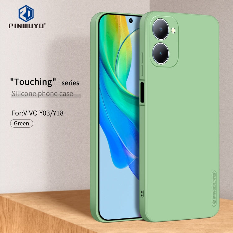 For vivo Y03 / Y18 PINWUYO Sense Series Liquid Silicone TPU Phone Case(Green)