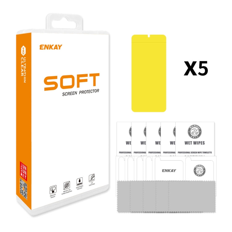 For OnePlus Nord CE4 Lite 5pcs ENKAY Hat-Prince Full Glue Coverage Soft Explosion-proof Hydrogel Film