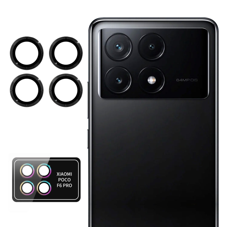 For Xiaomi Poco F6 Pro ENKAY 9H Rear Lens Aluminium Alloy Tempered Glass Film(Black)