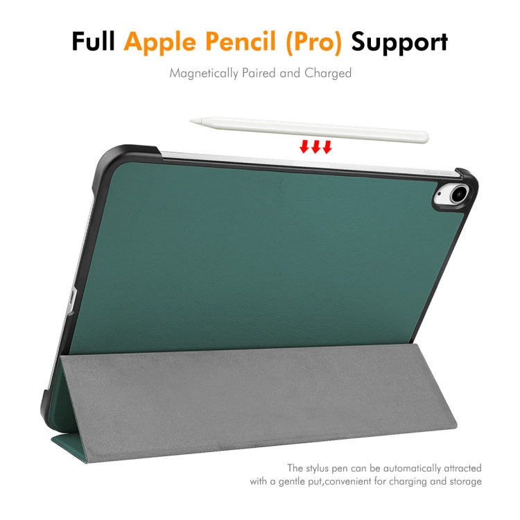 For iPad Air 13 2026 / 2025 / 2024 ENKAY Tri-fold Custer Texture Plastic Leather Smart Tablet Case(Black)