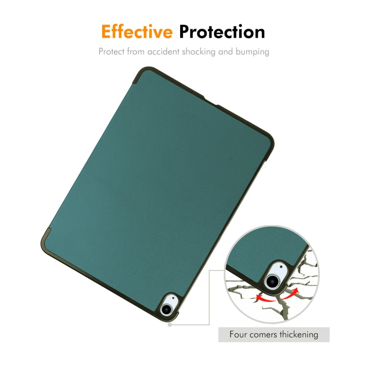For iPad Air 13 2026 / 2025 / 2024 ENKAY Tri-fold Custer Texture Plastic Leather Smart Tablet Case(Black)