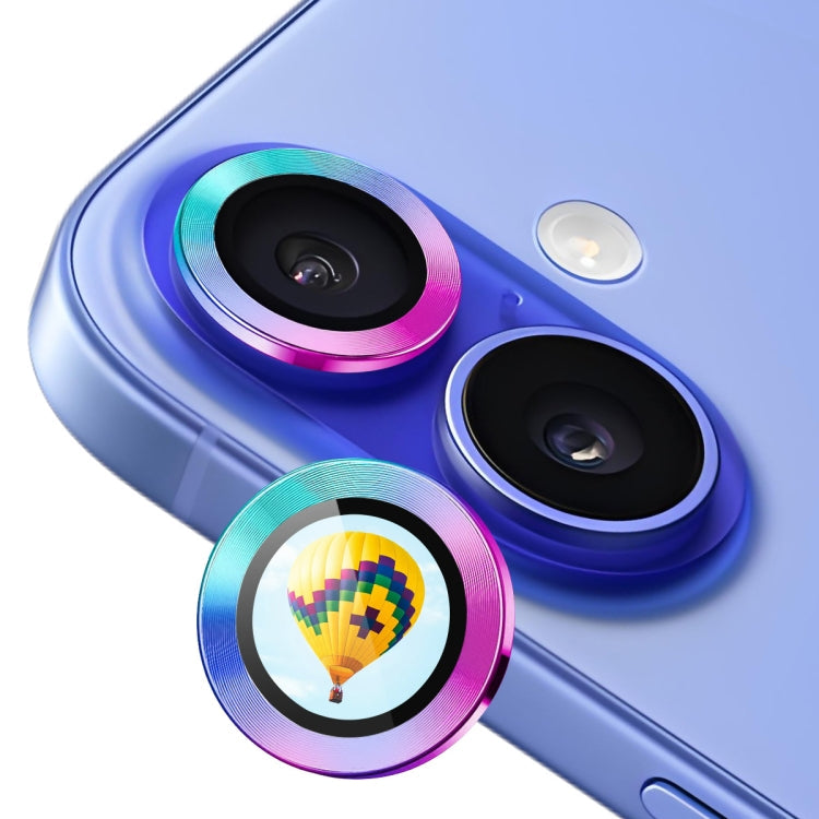 For iPhone 16 / 16 Plus ENKAY Hat-Prince AR 9H Rear Lens Aluminium Alloy Tempered Glass Film(Colorful)