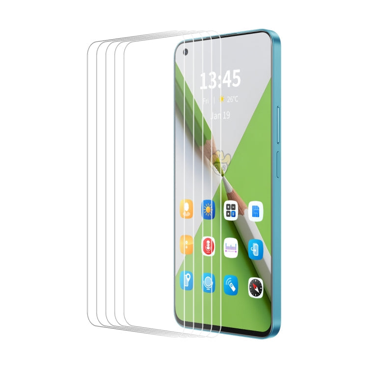 For OnePlus 9RT 5G 5pcs ENKAY 9H Big Arc Edge High Aluminum-silicon Tempered Glass Film