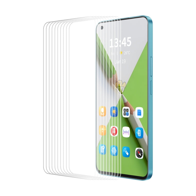 For OnePlus 9RT 5G 10pcs ENKAY 9H Big Arc Edge High Aluminum-silicon Tempered Glass Film