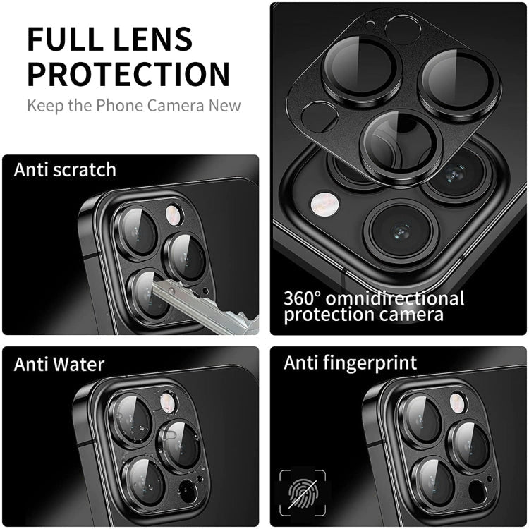 For iPhone 16 / 16 Plus ENKAY Anti-reflection Camera Lens Aluminium Alloy Tempered Glass Film(Black)