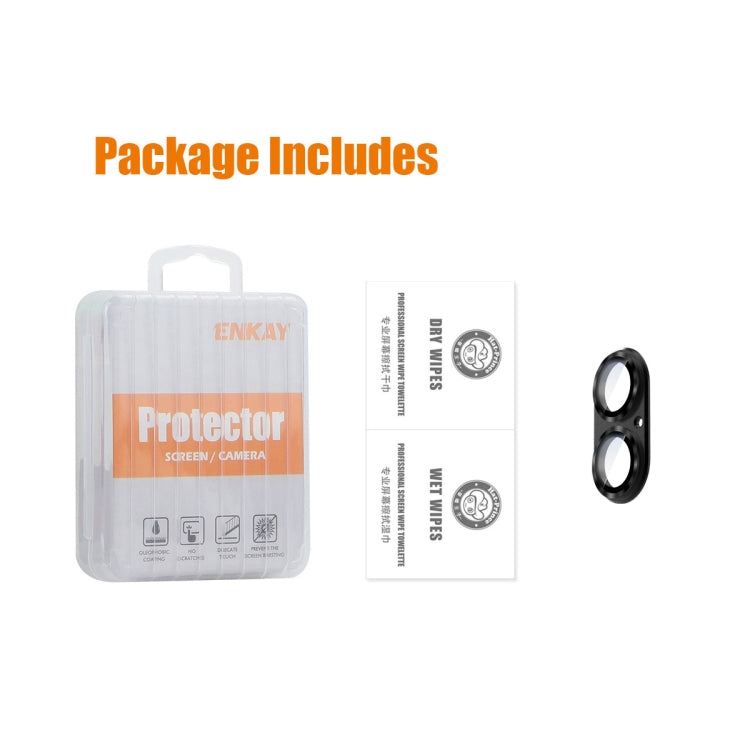 For iPhone 16 / 16 Plus ENKAY Anti-reflection Camera Lens Aluminium Alloy Tempered Glass Film(Silver)