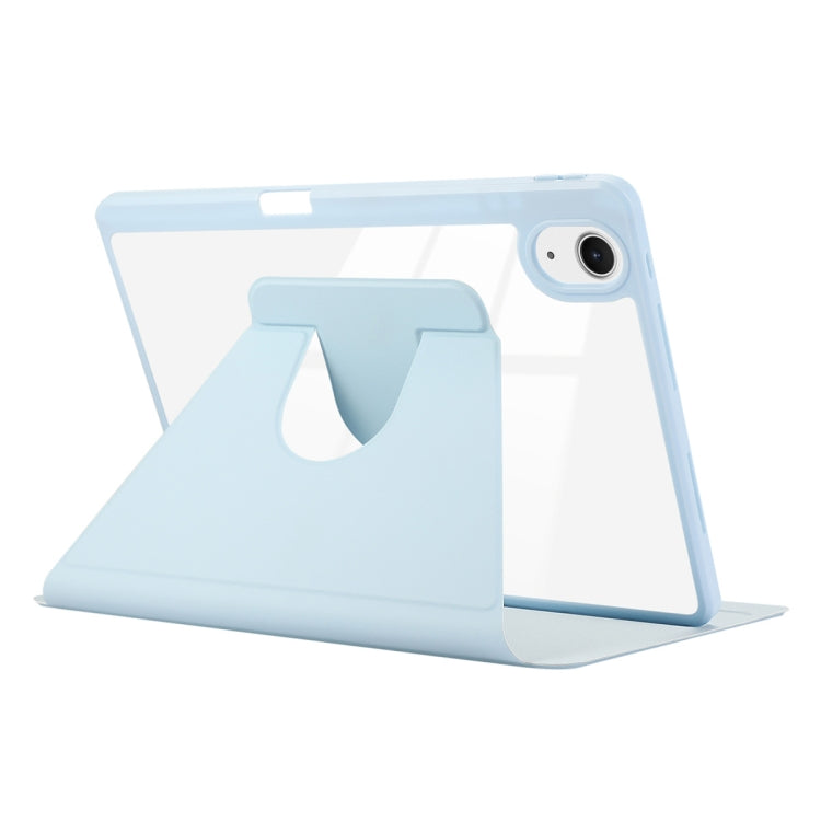 For iPad Air 13 2026 / 2025 / 2024 ENKAY 360 Rotation PMMA Leather Smart Tablet Case with Pen Slot(Blue)