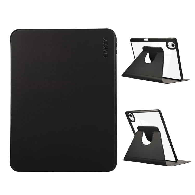 For iPad Air 11 2026 / 2025 / 2024 ENKAY 360 Rotation PMMA Leather Smart Tablet Case with Pen Slot(Black)