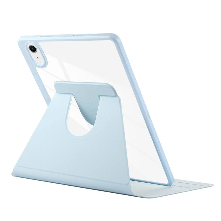For iPad Air 11 2026 / 2025 / 2024 ENKAY 360 Rotation PMMA Leather Smart Tablet Case with Pen Slot(Blue)