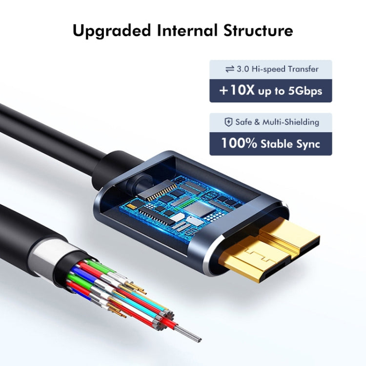 ENKAY USB 3.0 A to USB 3.0 Micro B 5Gbps Data Camera Hard Drive Cable, Length:0.5m