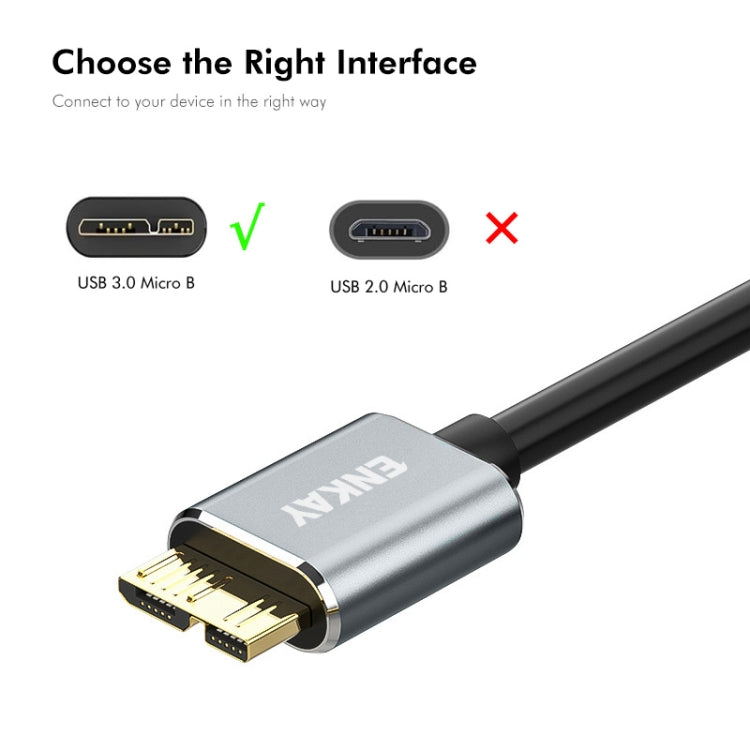 ENKAY USB 3.1 Type-C to USB 3.0 Micro B 10Gbps Data Camera Hard Drive Cable, Length:0.5m