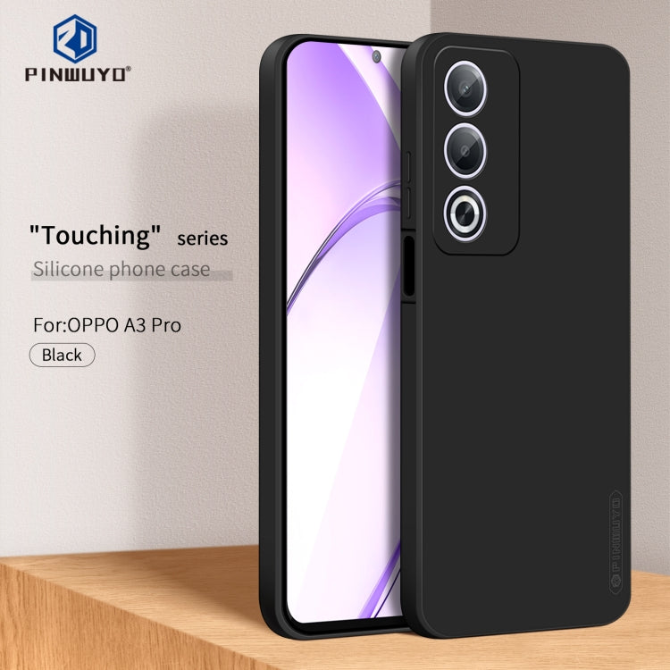 For OPPO A3 Pro Global PINWUYO Sense Series Liquid Silicone TPU Phone Case(Black)
